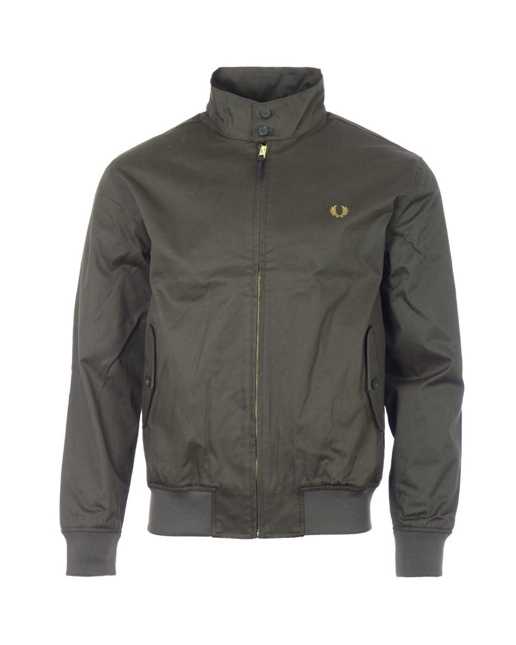 Fred Perry Waxed Cotton Harrington Jacket in Green for Men | Lyst Australia