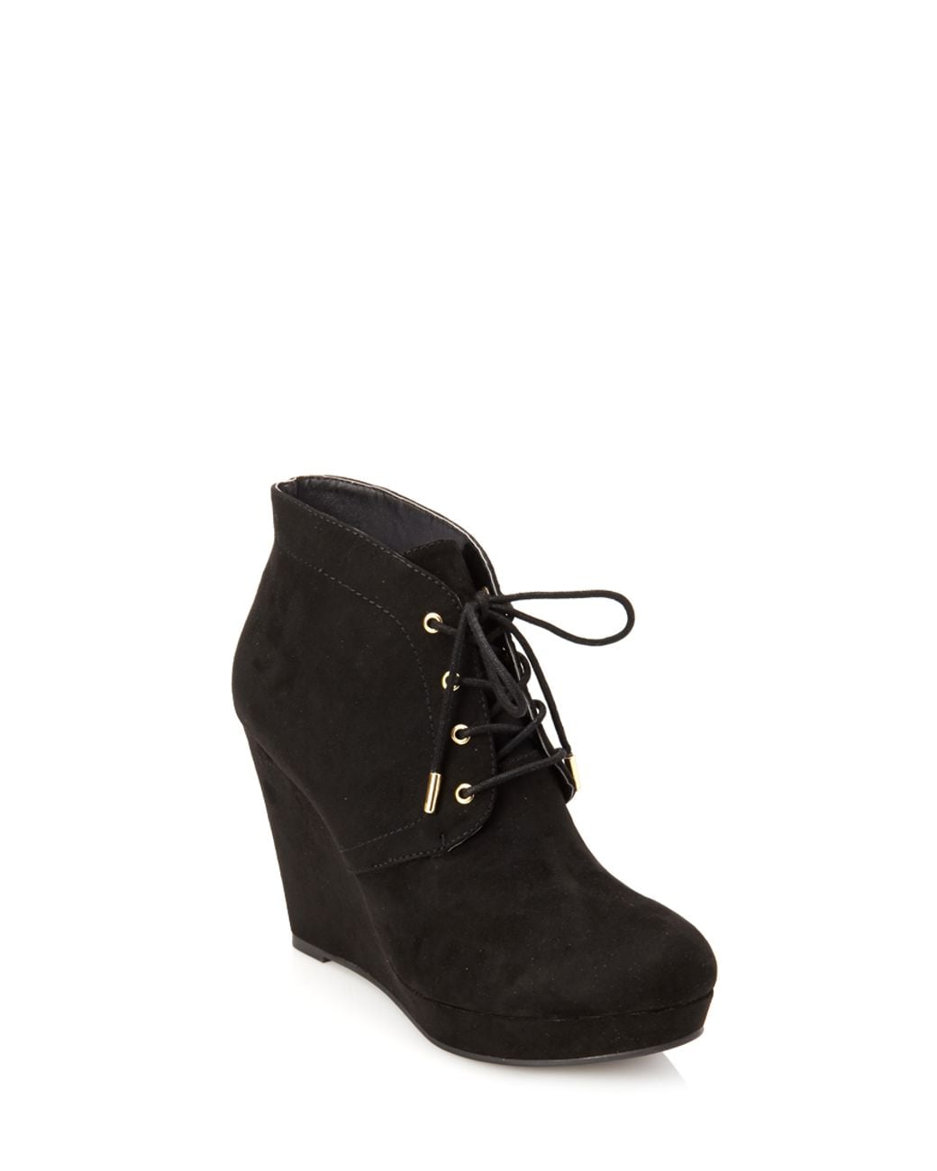 Forever 21 Lace-Up Wedge Booties in 