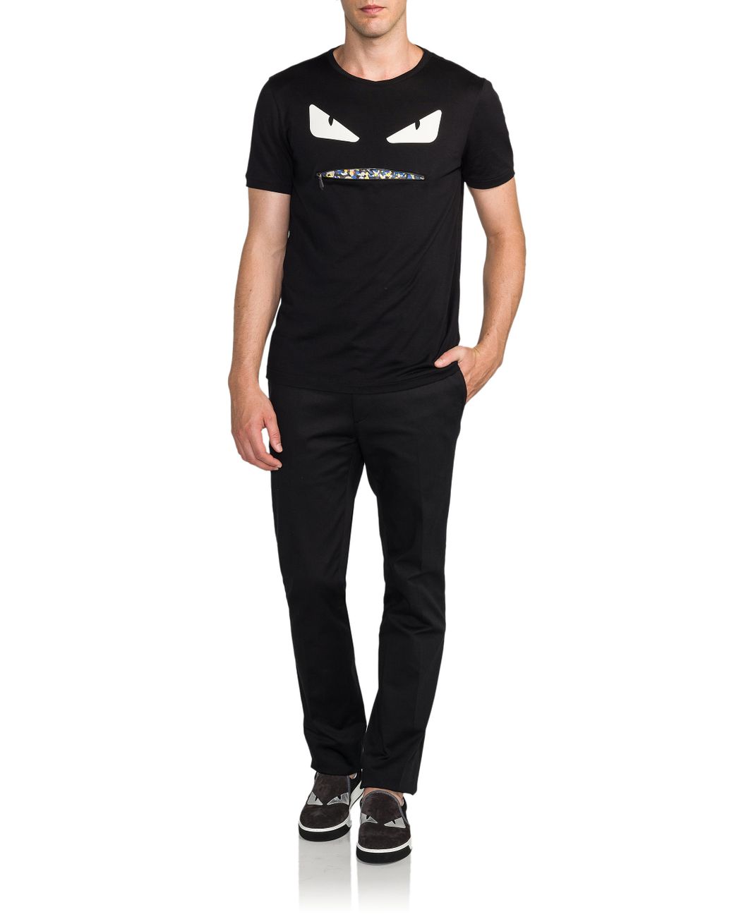 Fendi Monster Zip Granite Mouth Shirt 
