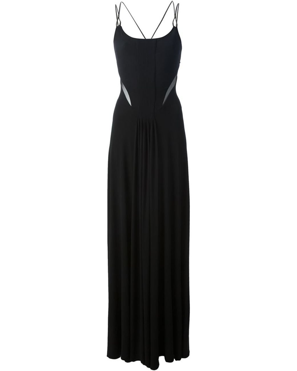 Ralph Lauren Black Label Spaghetti Strap Maxi Dress in Black | Lyst