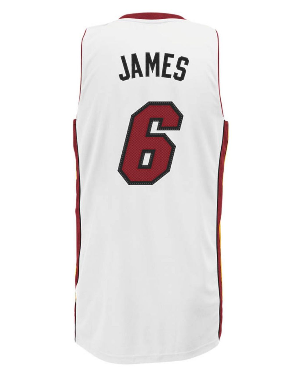 NBA Miami Heat LeBron James 6 Adidas Youth XL White Authentic Playoff Jersey