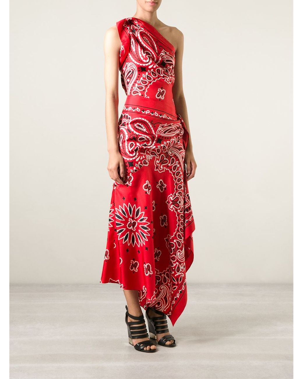 open lace back dress Vintage Tregos Red Bandana Dress Sz S main image 0