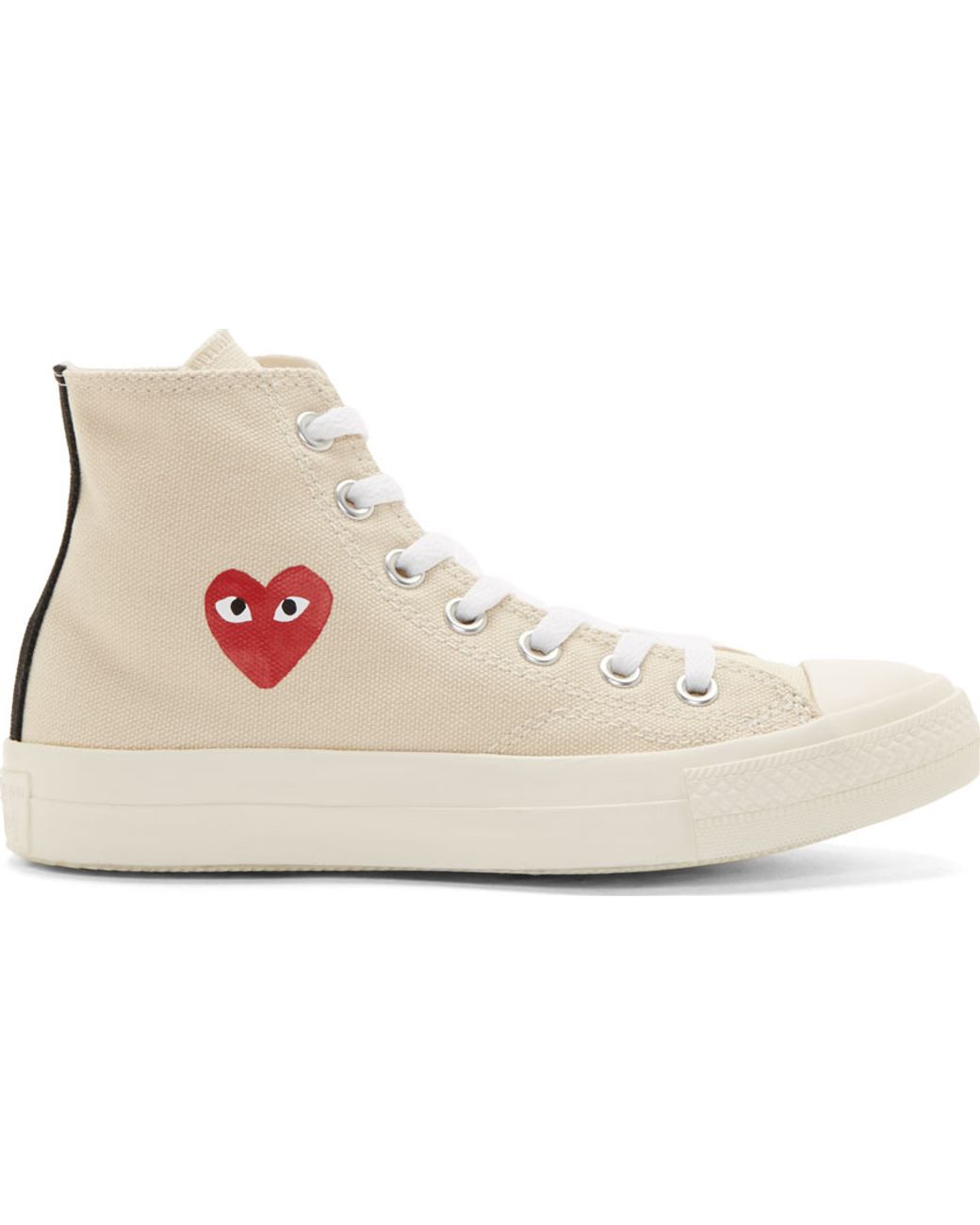 Play Comme des Garçons Cream Heart Logo Converse Edition High_top Sneakers  in Natural | Lyst