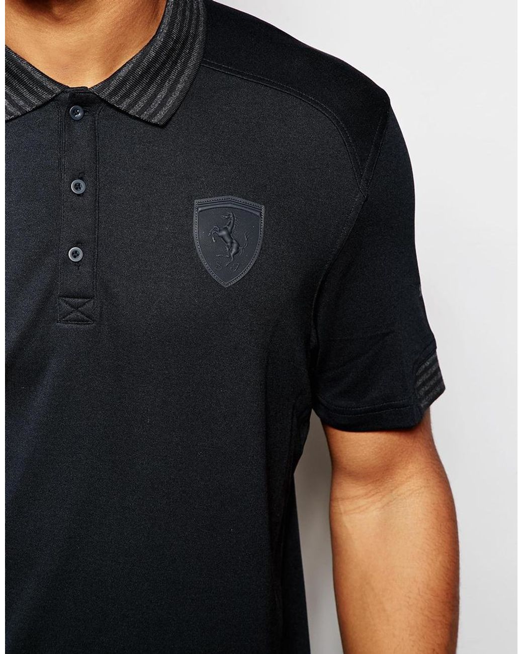 PUMA Ferrari Polo Shirt in Black for Men | Lyst