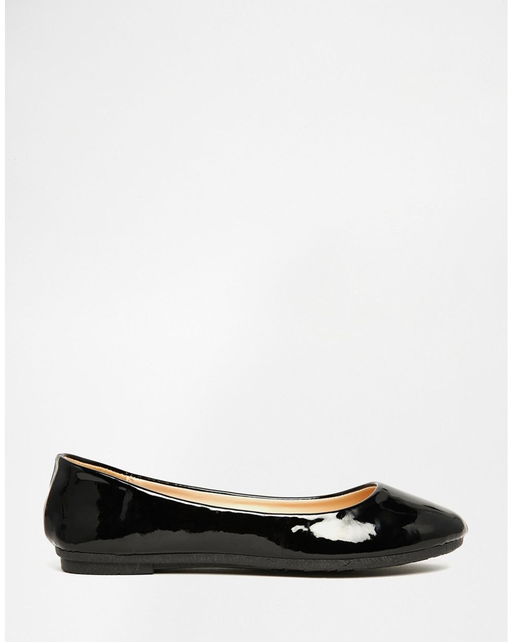 Daisy Street Black Patent Ballet Flat Shoes | Lyst
