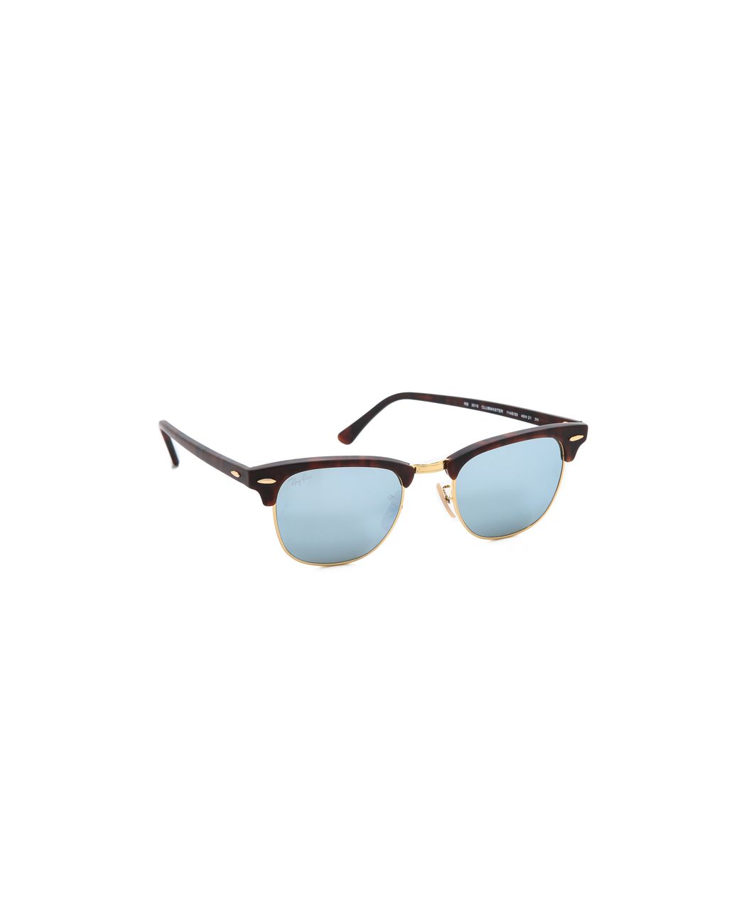 Ray-Ban Mirrored Clubmaster Sunglasses - Sand Havana/grey Mirror Blue in  Brown | Lyst
