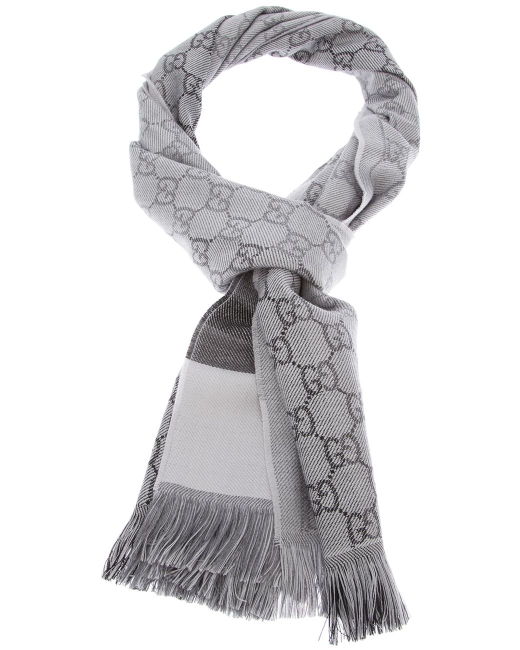 Gucci Branded Mixed Print Scarf in Gray for Men | Lyst