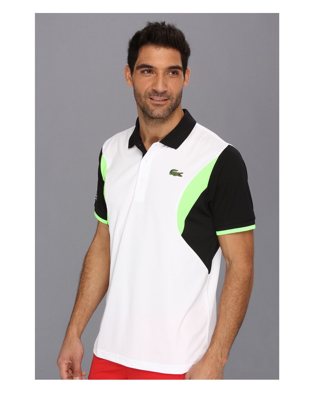 Lacoste Andy Roddick Ultra Dry Geometric Color Block Polo in Green for Men  | Lyst
