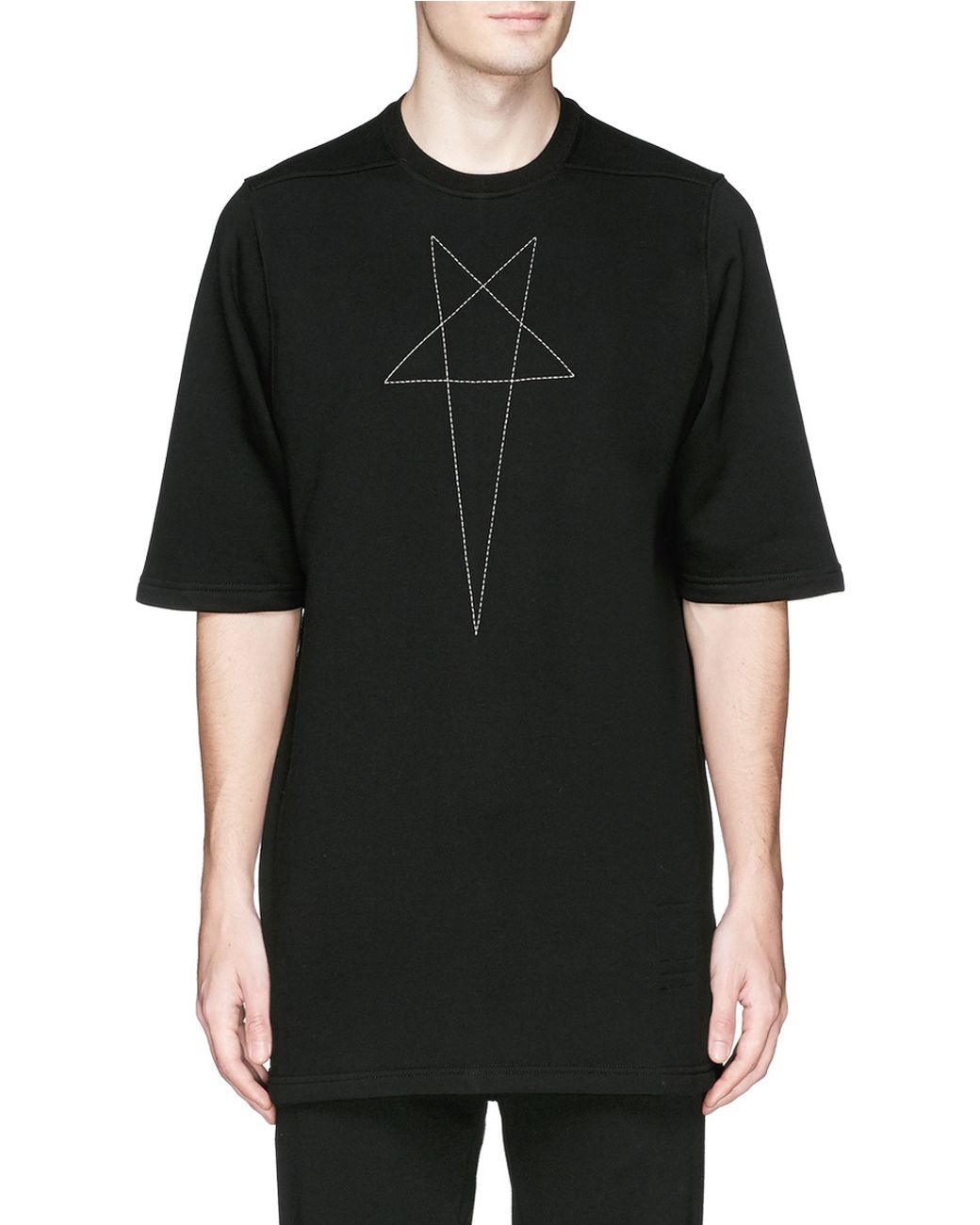 Rick Owens DRKSHDW Pentagram Embroidery T-shirt in Black for Men | Lyst