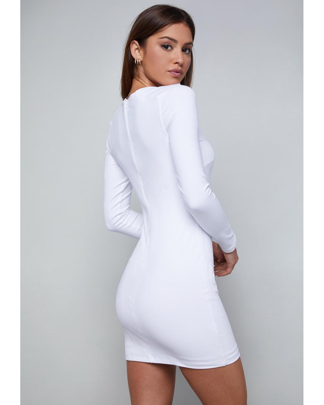 Bebe Synthetic Long Sleeve Bodycon 