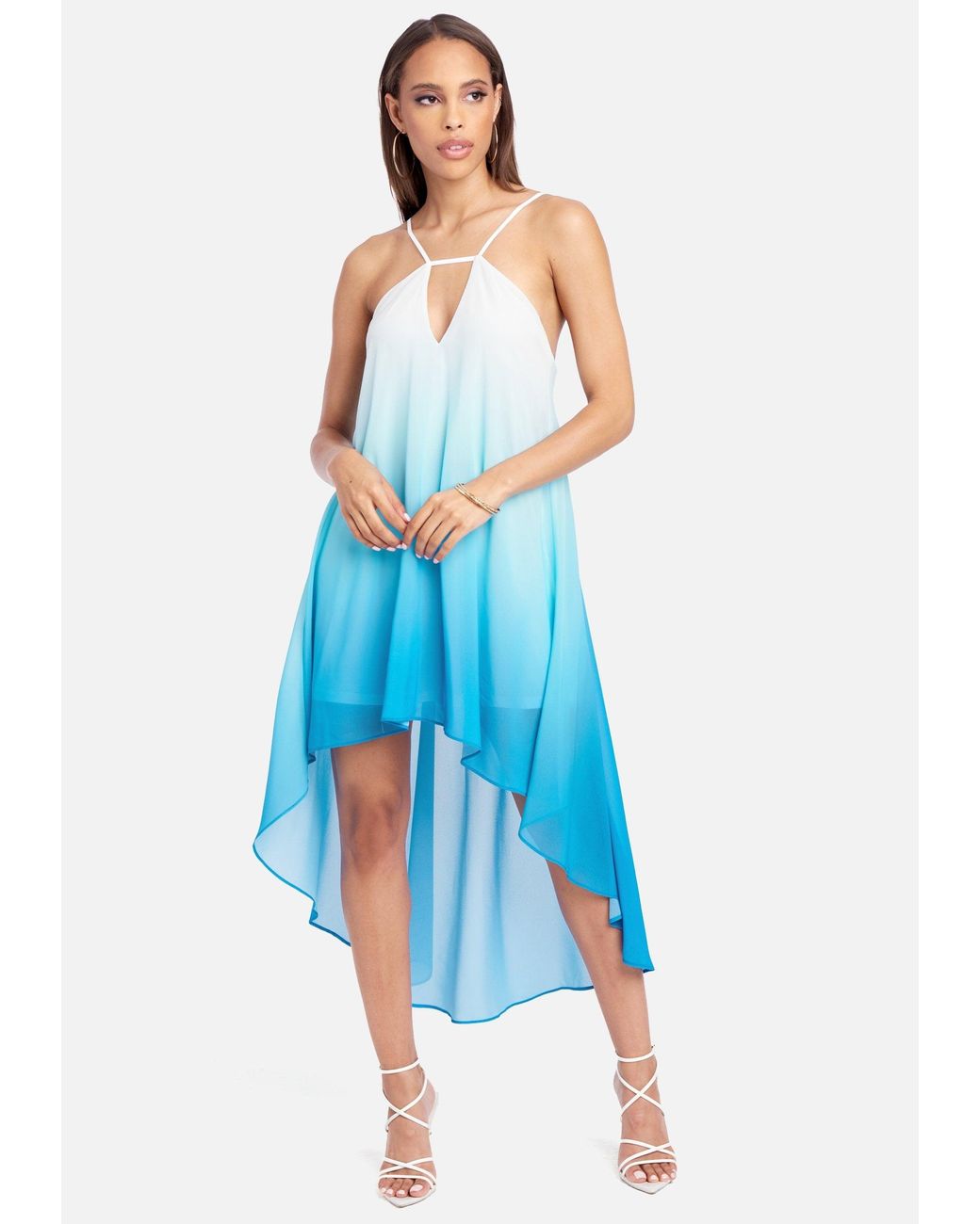 ombre high low dress