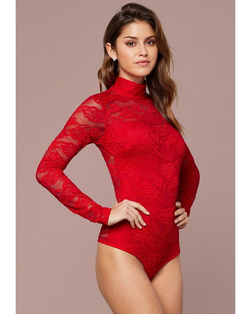 Bebe Rachel Bodysuit in Red | Lyst