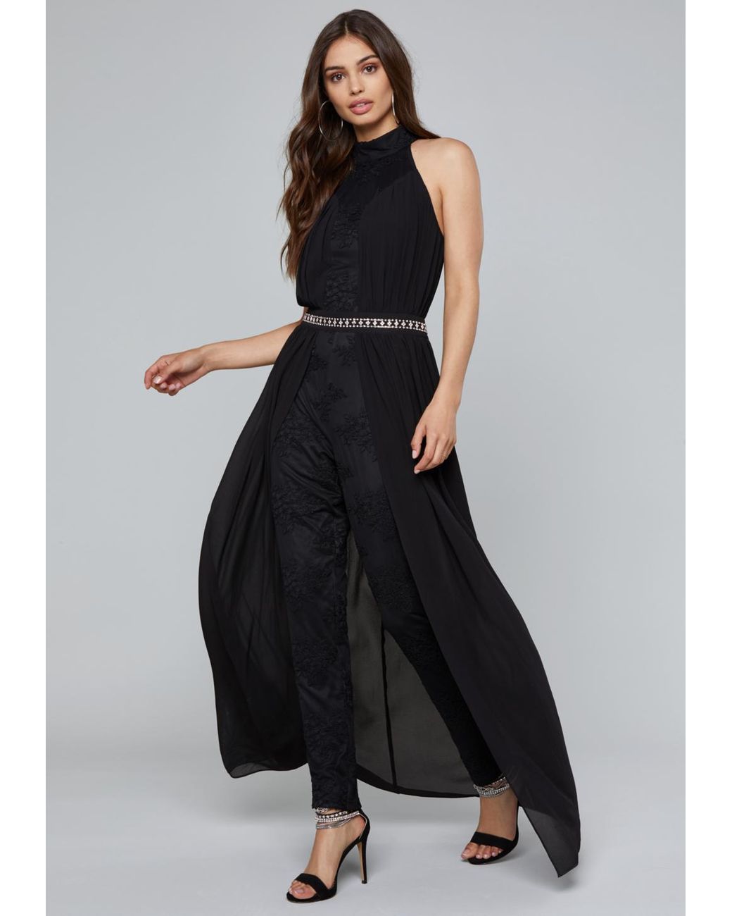 Bebe Skirt Overlay Jumpsuit in Black | Lyst UK