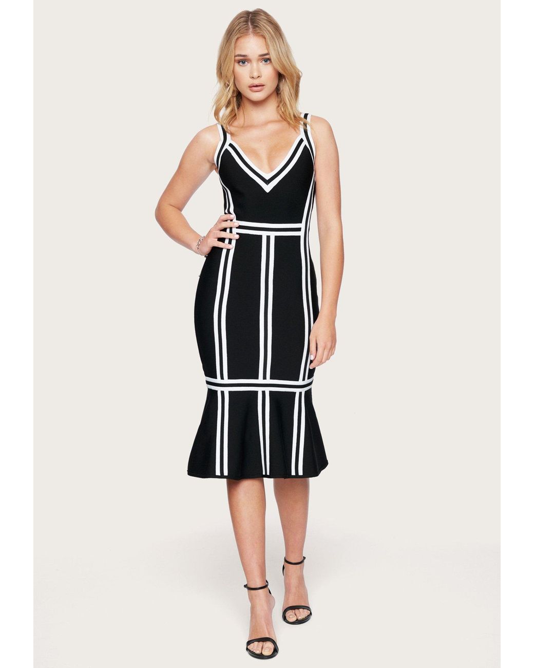 bebe black and white dress