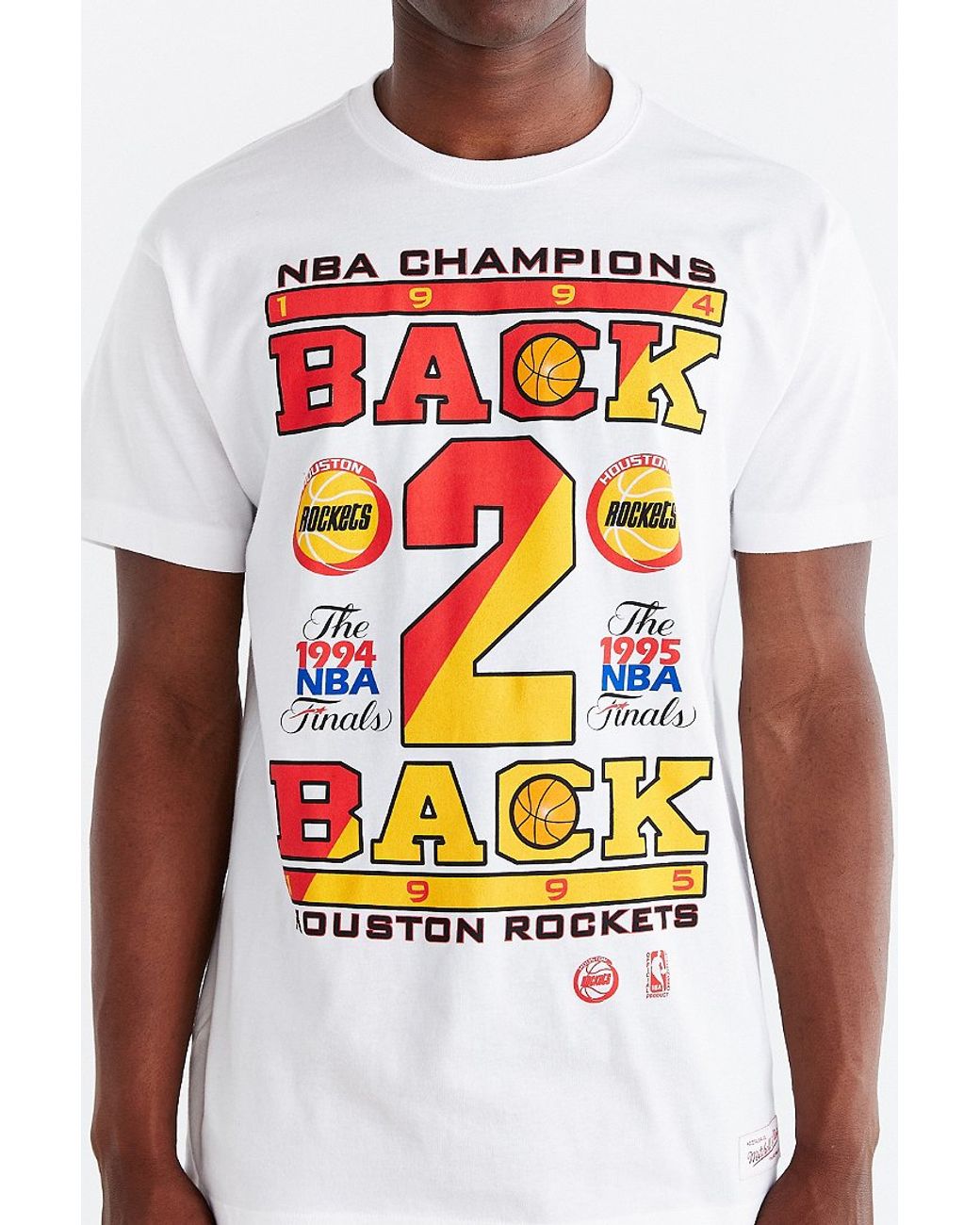 Mitchell & Ness Houston Rockets Back-2-back Champs Tee in White for Men |  Lyst