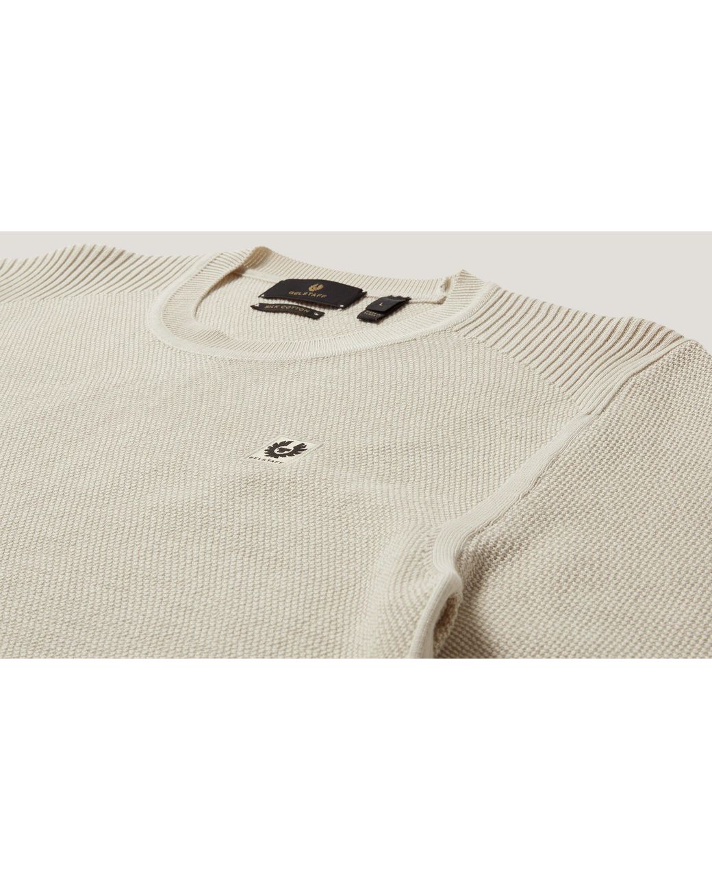 Belstaff Natural Men's Coast Knitted Jumper Cotton Silk Pique for men