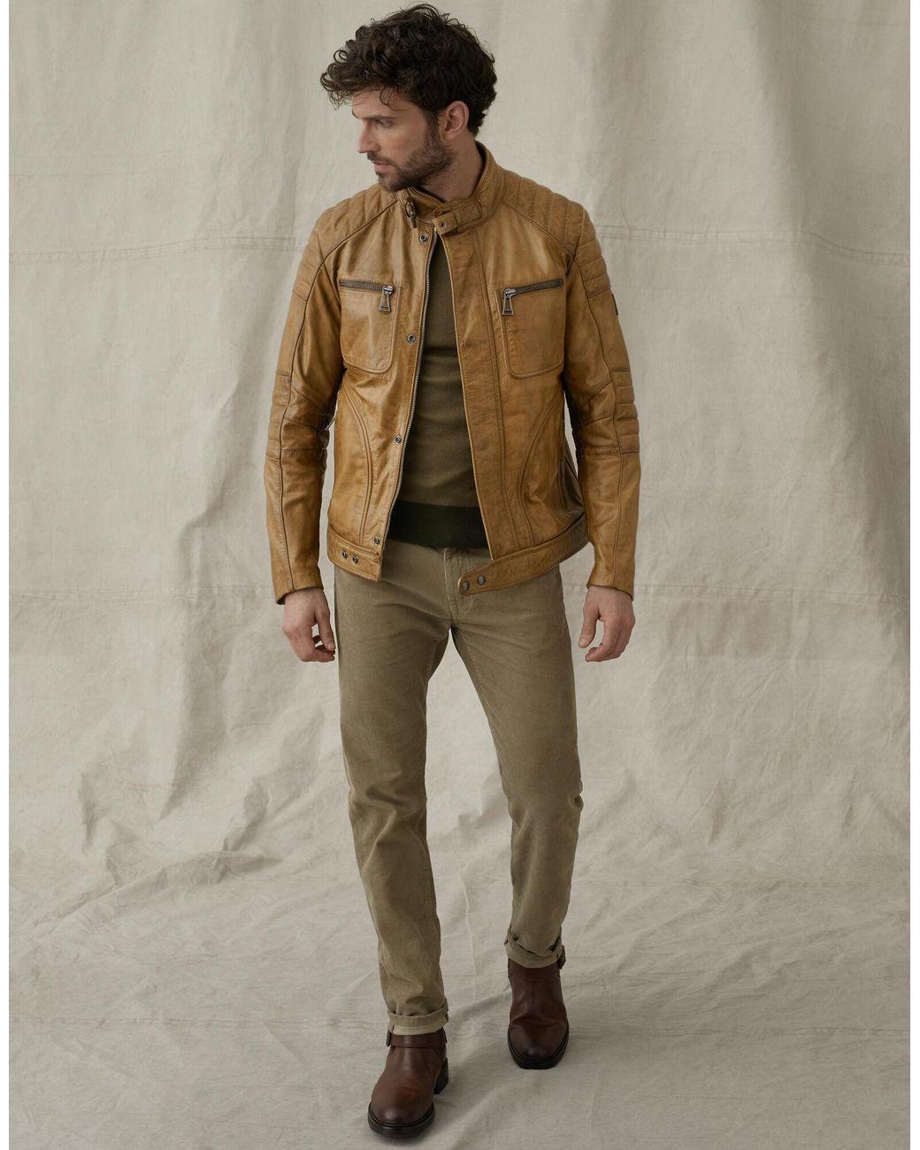 Belstaff Weybridge 2.0 Leather Jacket in Natural for Men | Lyst