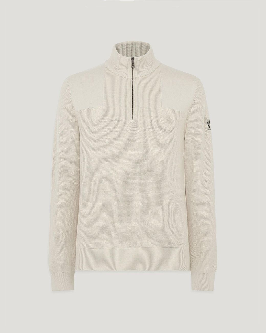 Belstaff Natural Men's Commander Quarter Zip Jumper Organic Cotton for men