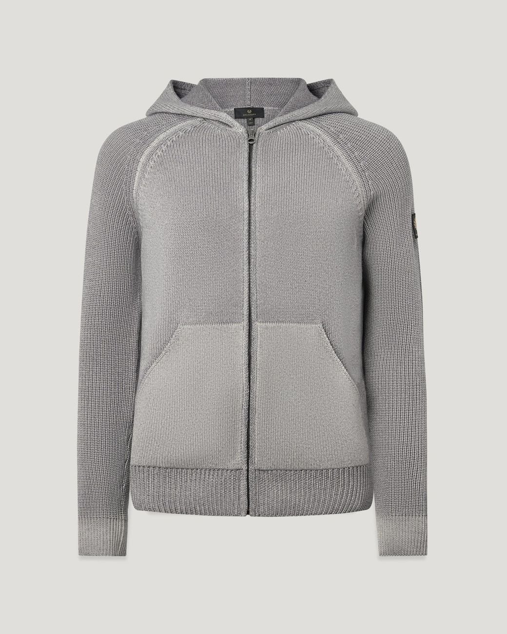 Belstaff Gray Men's Garment Dye Aspect Full Zip Merino Wool for men