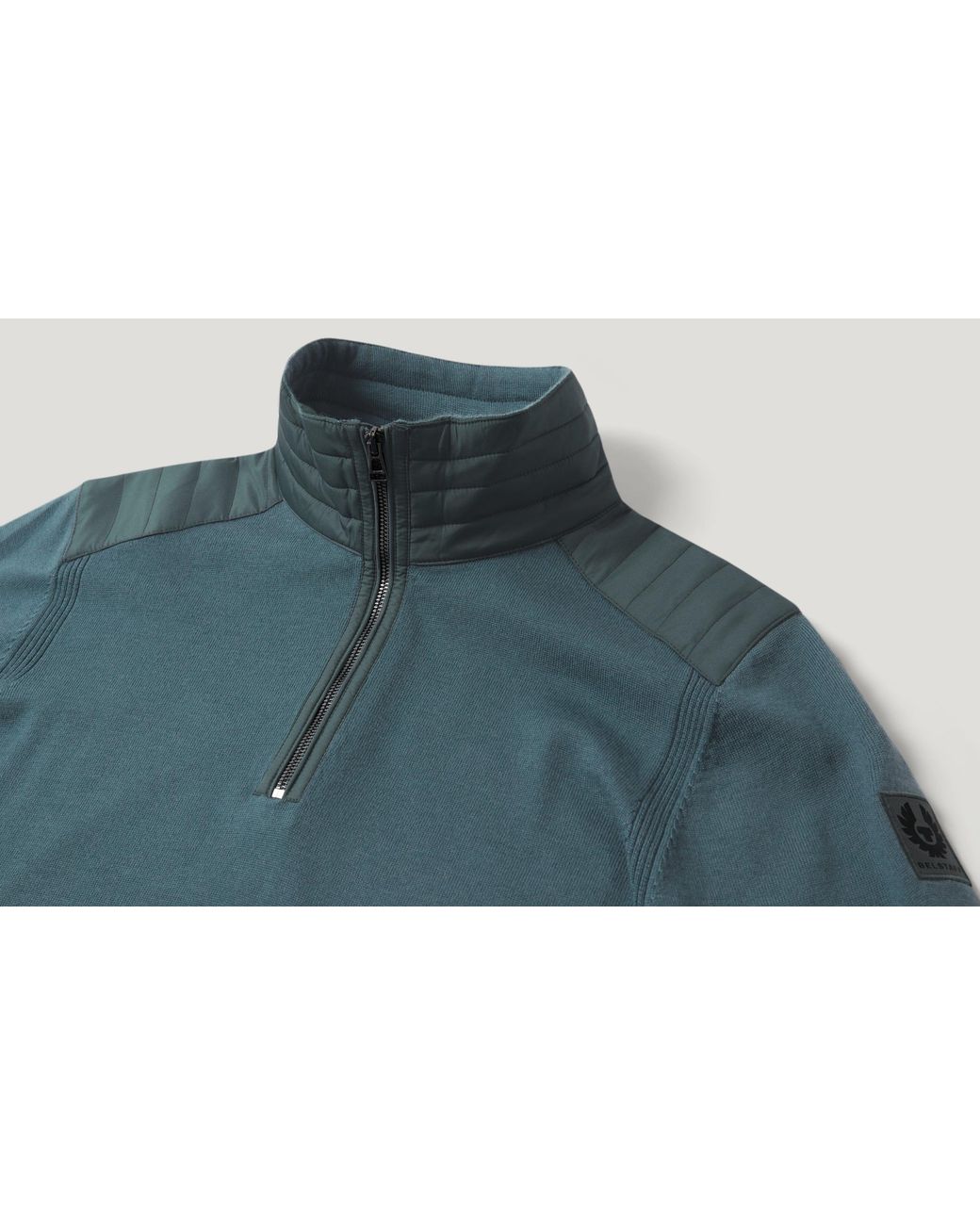 Belstaff Blue Men's Kilmington Quarter Zip Jumper Merino Wool for men