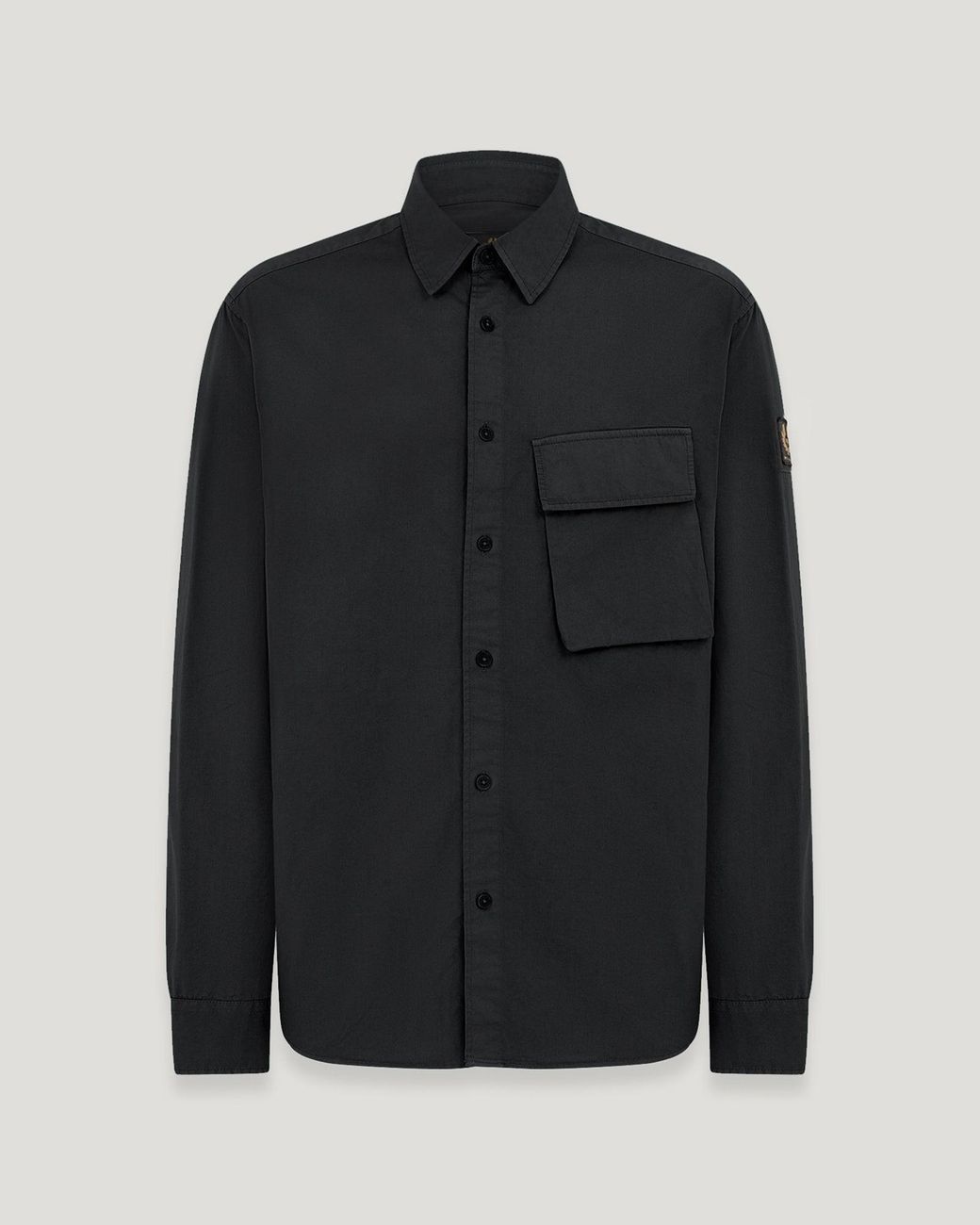 Belstaff Black Men's Scale Shirt Garment Dye Cotton for men