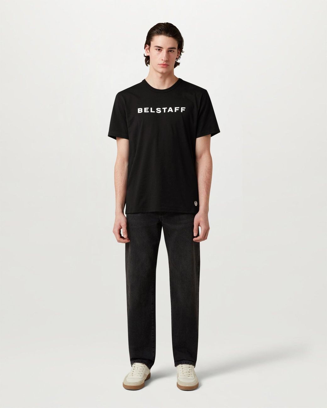 Belstaff Black Men's Logo T-shirt Cotton Jersey for men