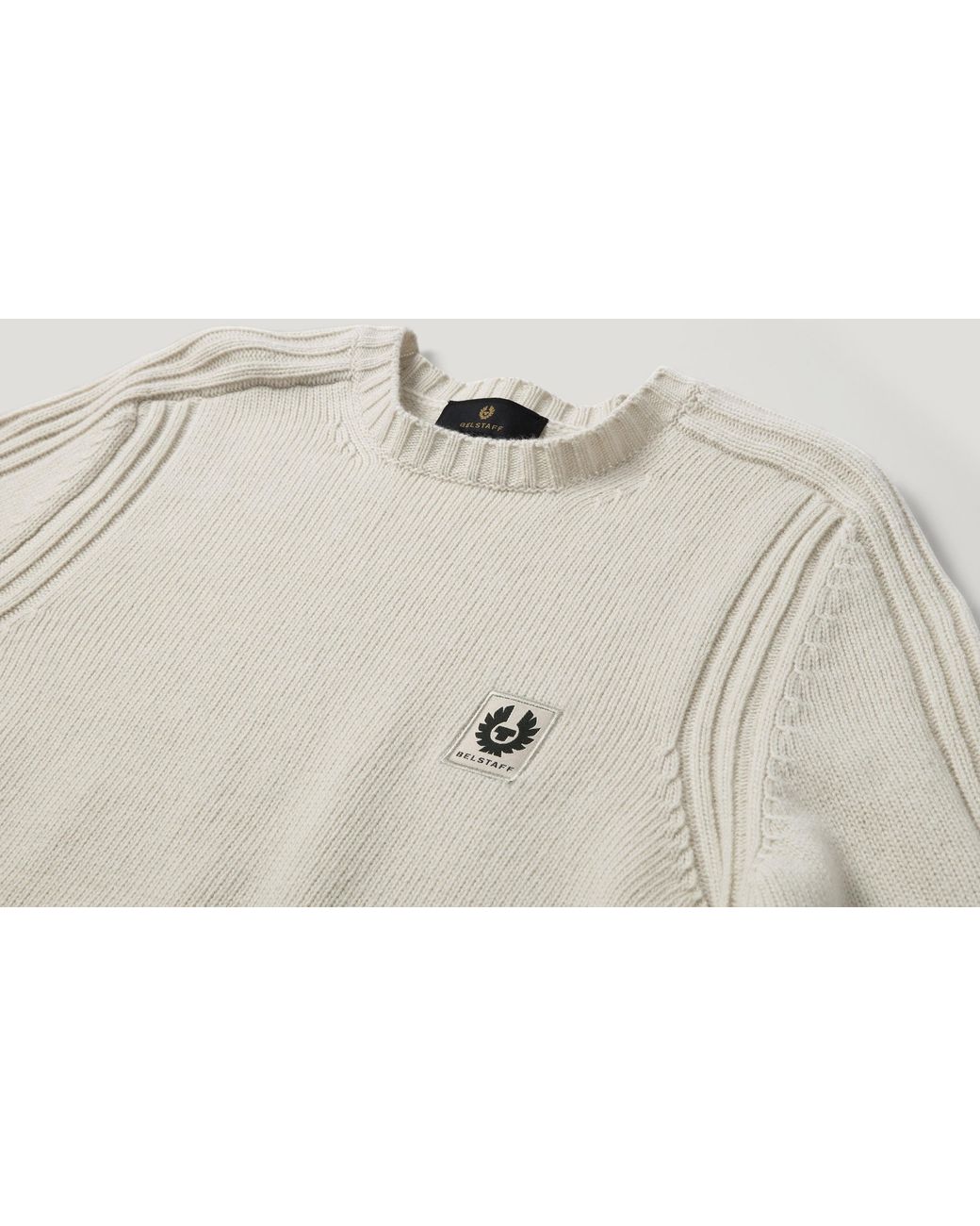 Belstaff Natural Men's Watch Crewneck Jumper Lambswool for men