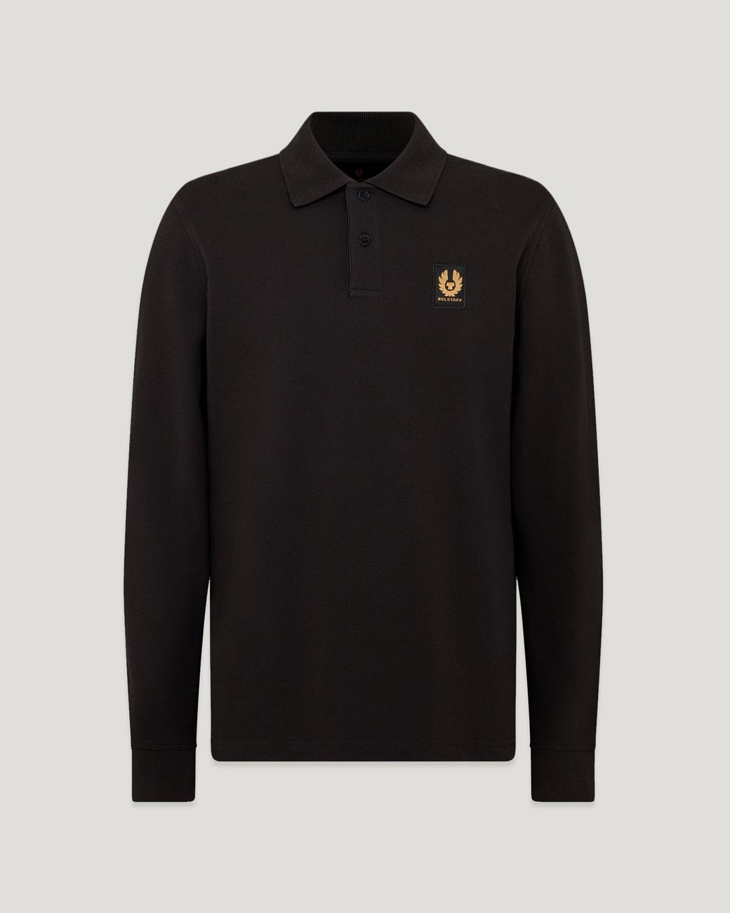 Belstaff Black Men's Long Sleeved Polo Cotton Pique for men