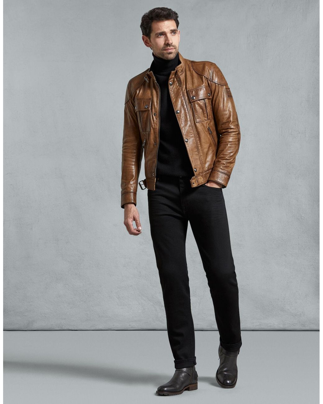 Belstaff Gangster Leather Jacket in Brown for Men | Lyst UK