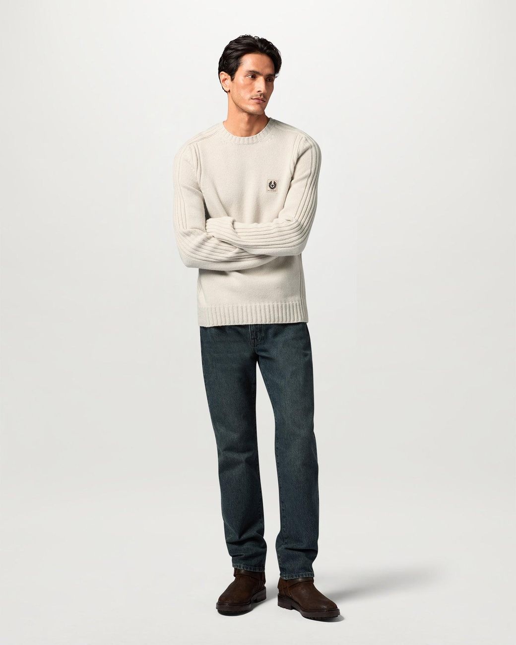 Belstaff Natural Men's Watch Crewneck Jumper Lambswool for men