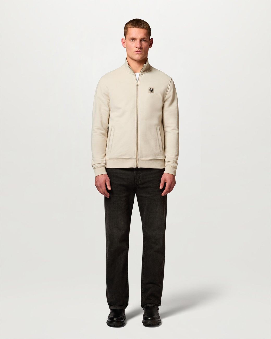 Belstaff Natural Men's Full Zip Sweatshirt Cotton Fleece for men