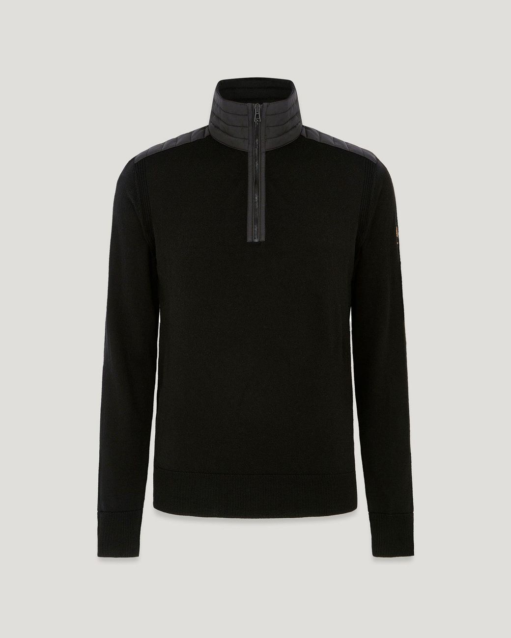 Belstaff Black Men's Kilmington Quarter Zip Jumper Merino Wool for men