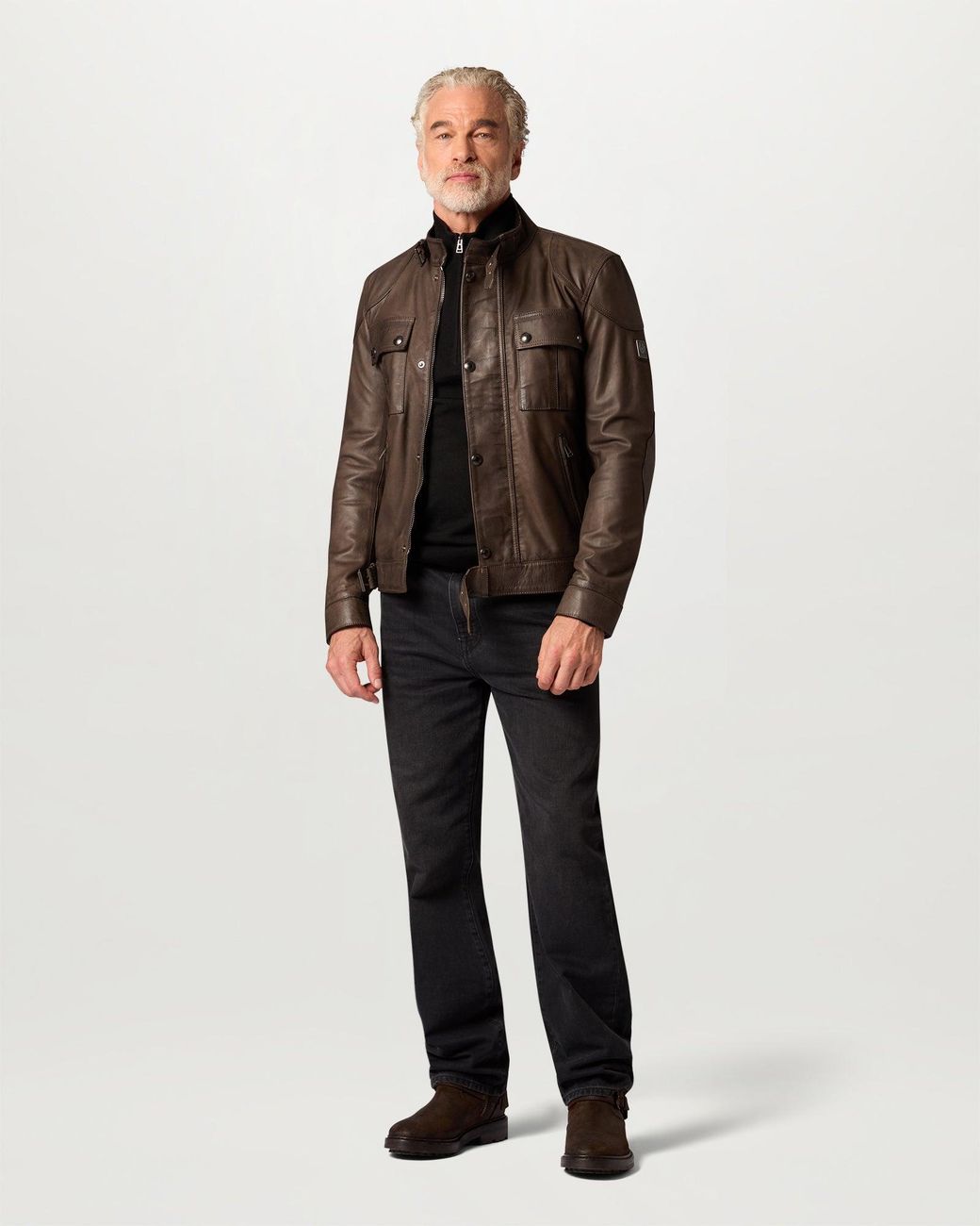 Belstaff Brown Men's Gangster Jacket Nubuck Leather for men
