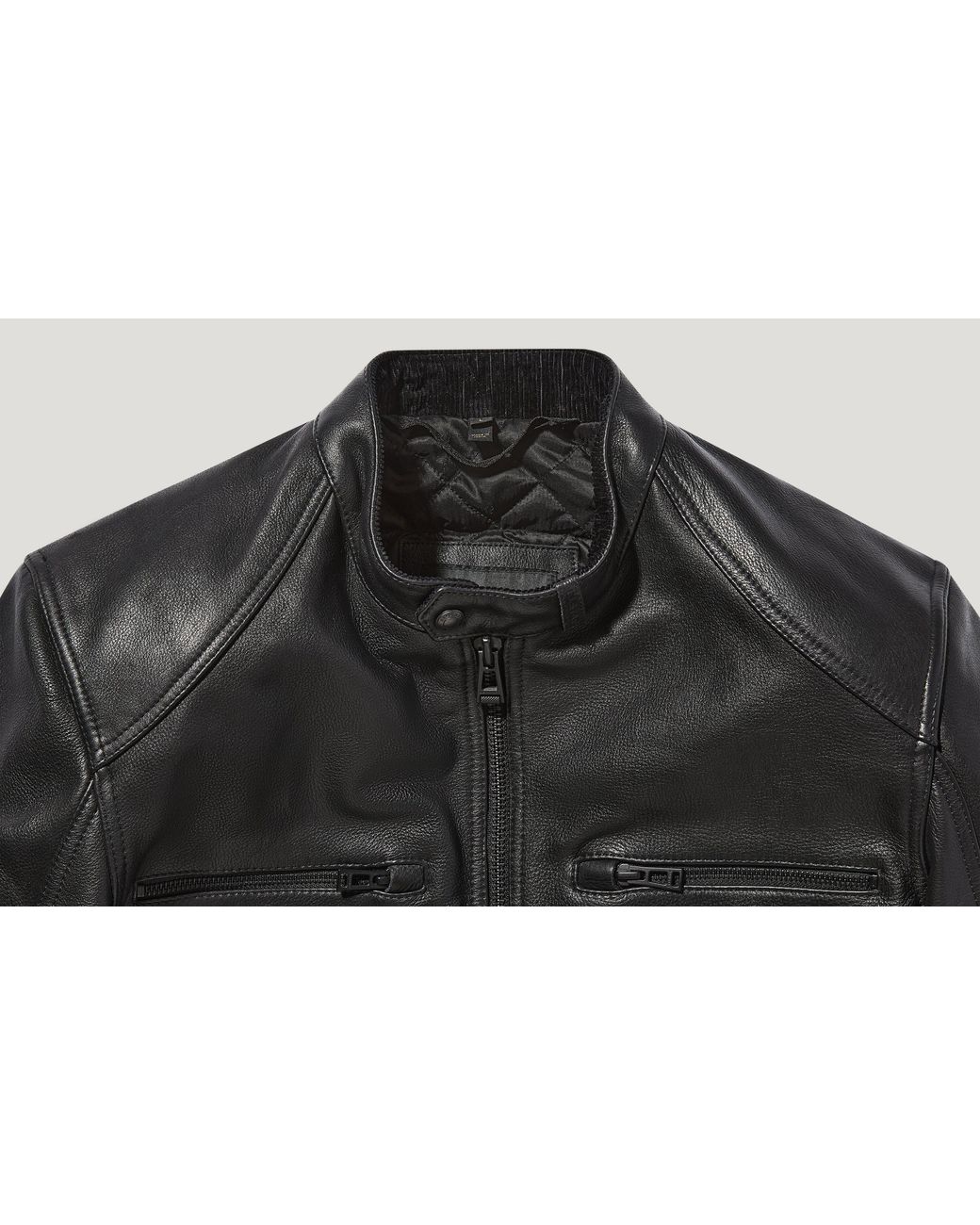 Belstaff Black Men's Broughton Motorcycle Jacket Calf Leather for men