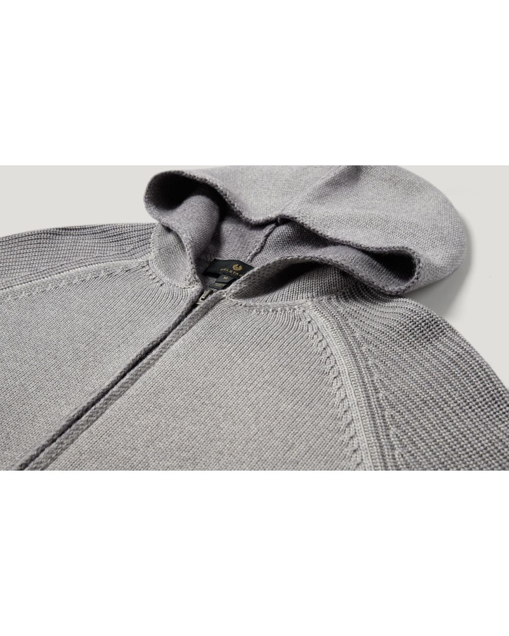 Belstaff Gray Men's Garment Dye Aspect Full Zip Merino Wool for men