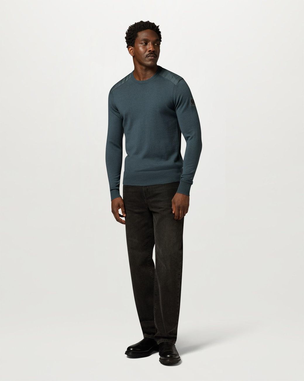 Belstaff Blue Men's Kerrigan Crewneck Jumper Merino Wool for men