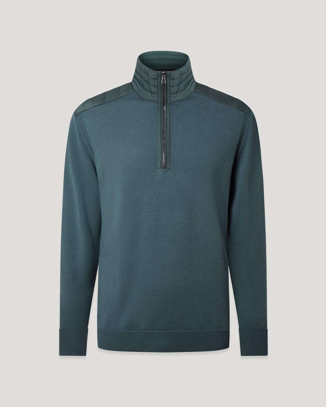 Belstaff Blue Men's Kilmington Quarter Zip Jumper Merino Wool for men