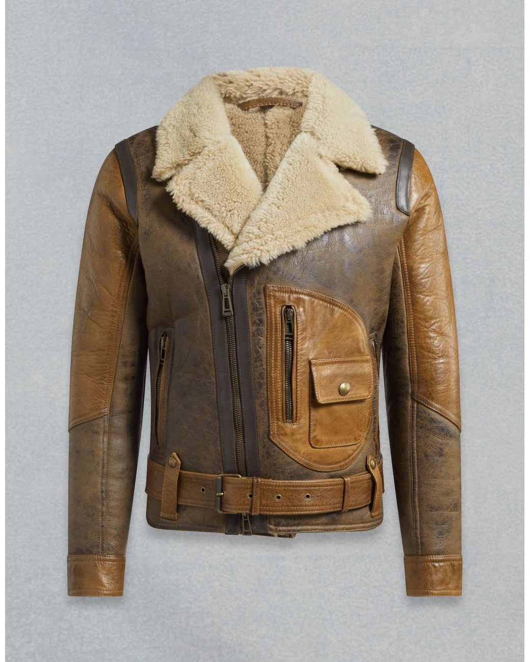 Belstaff Leather Danescroft Shearling Aviator Jacket in Vintage Brown  (Brown) for Men | Lyst