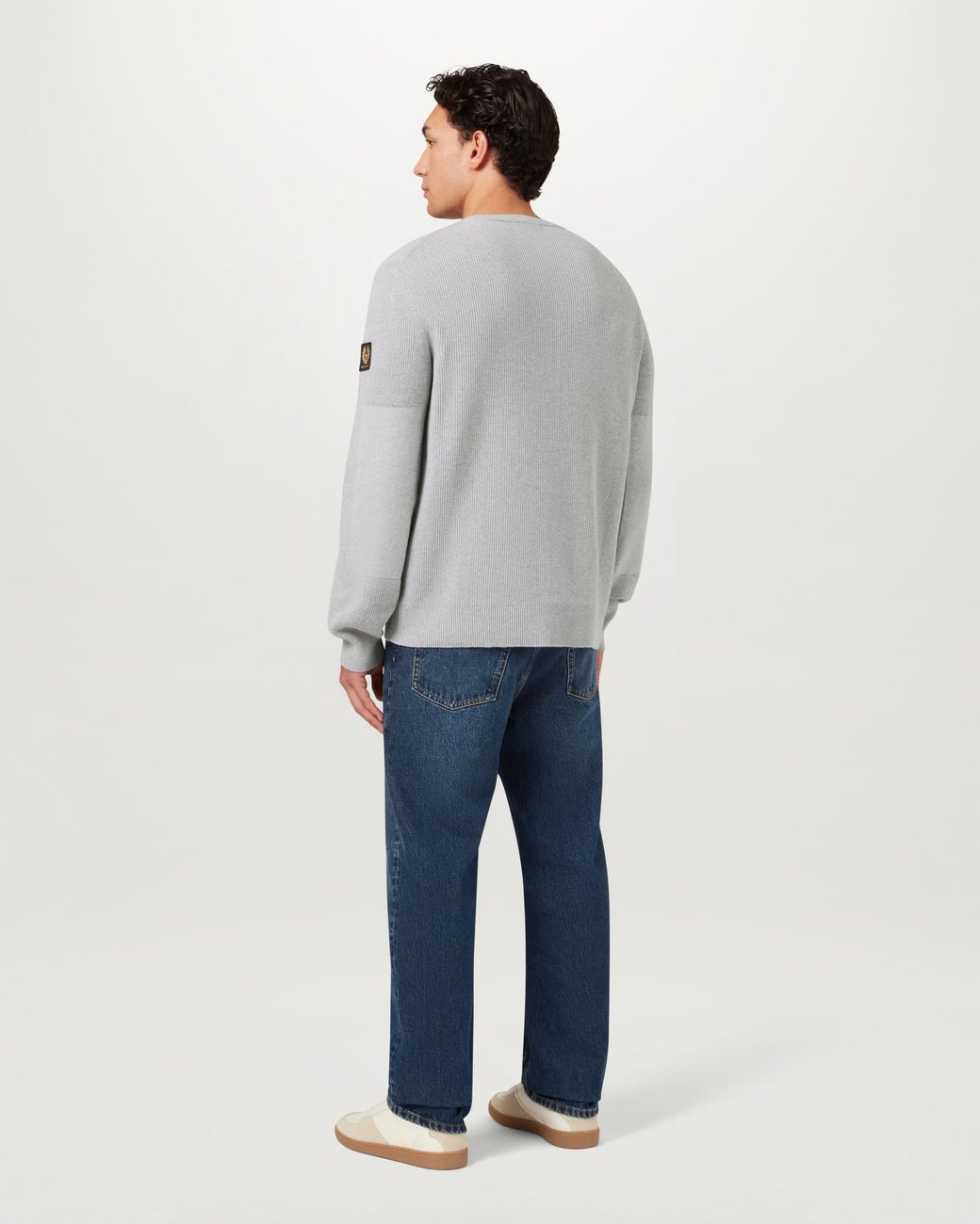 Belstaff Gray Men's Commander Crewneck Jumper Organic Cotton for men