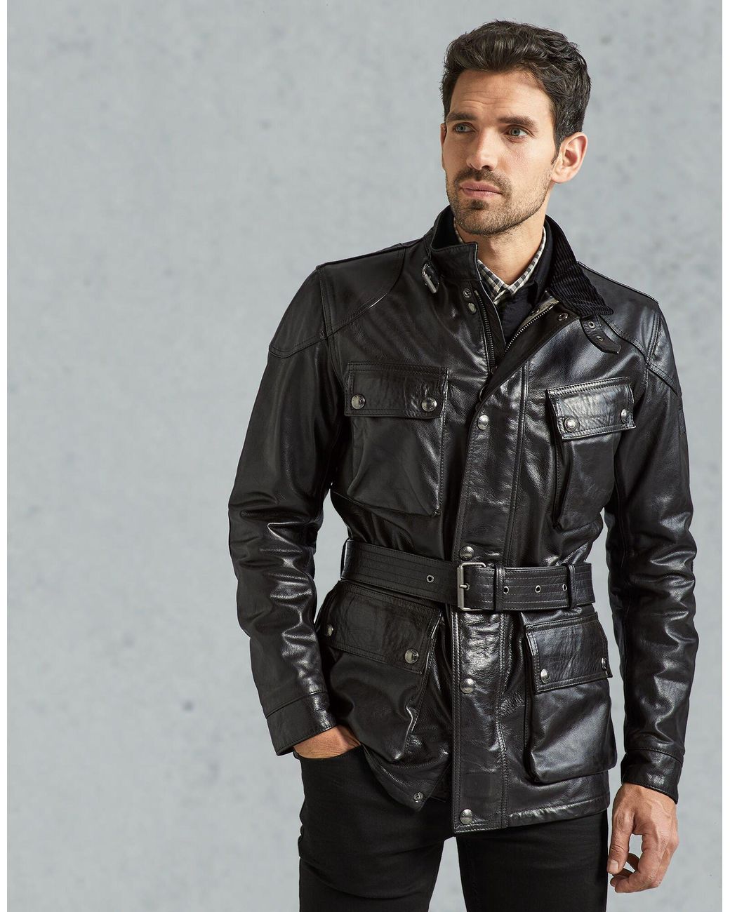 Belstaff Trialmaster Panther Leather Jacket in Black for Men | Lyst