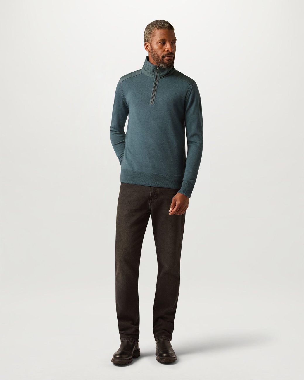 Belstaff Blue Men's Kilmington Quarter Zip Jumper Merino Wool for men