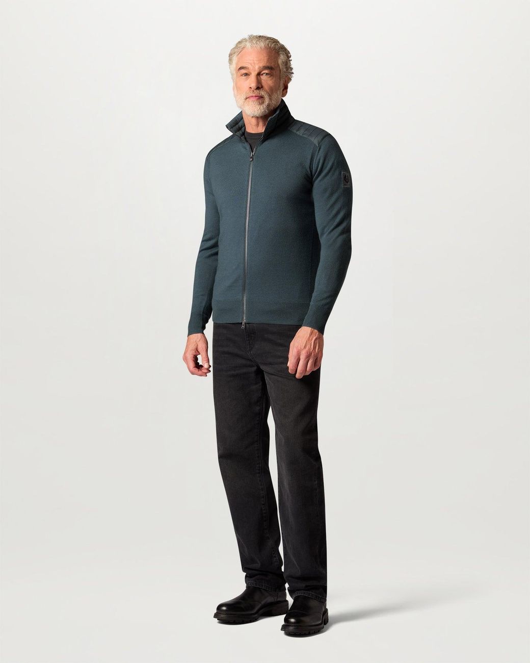 Belstaff Blue Men's Kelby Zip Cardigan Merino Wool for men