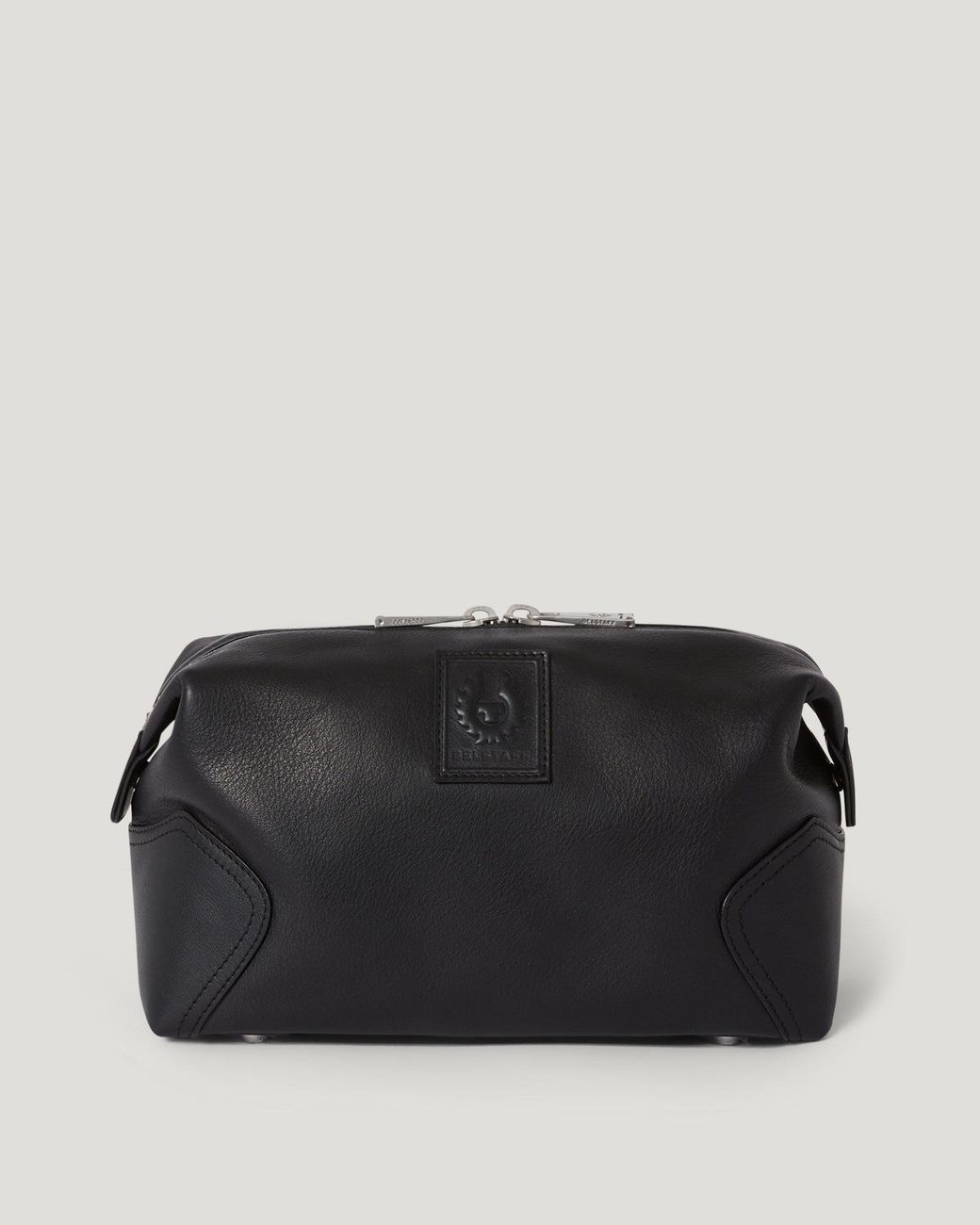 Belstaff Black Unisex Maclagan Wash Bag Smooth Leather for men