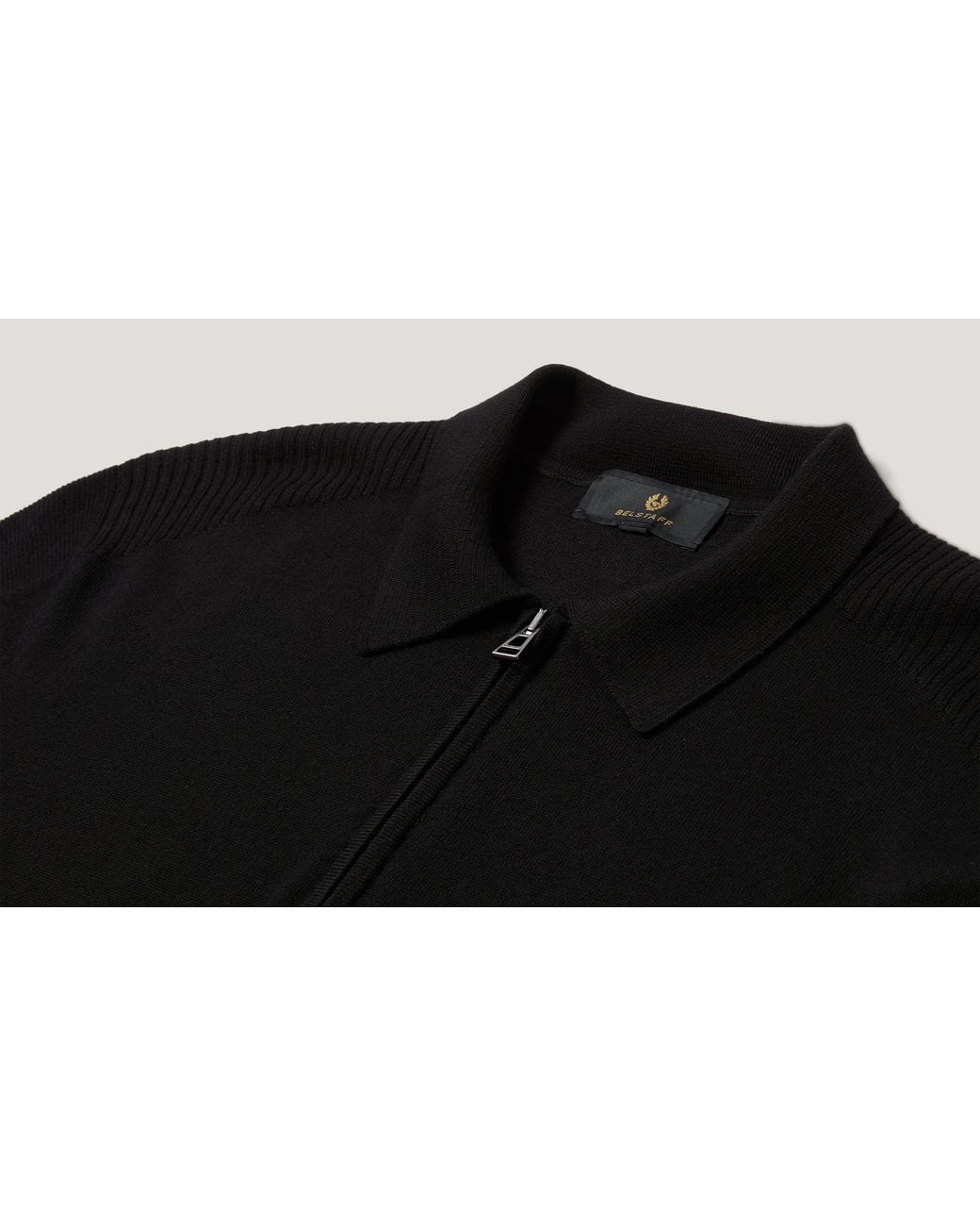Belstaff Black Men's Colden Knitted Polo Merino Wool for men
