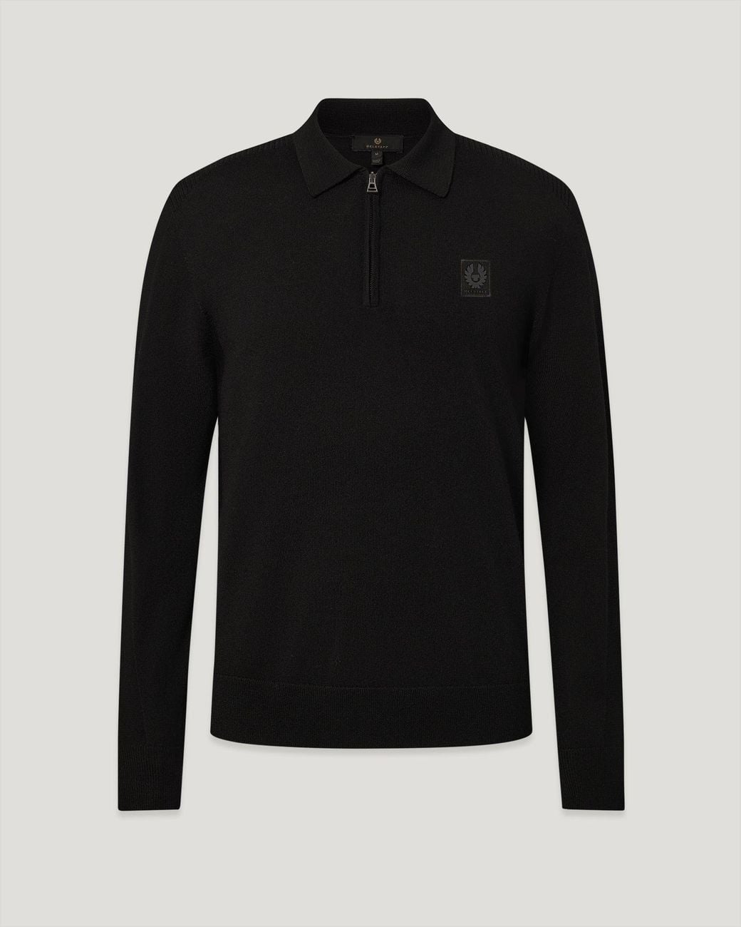Belstaff Black Men's Colden Knitted Polo Merino Wool for men