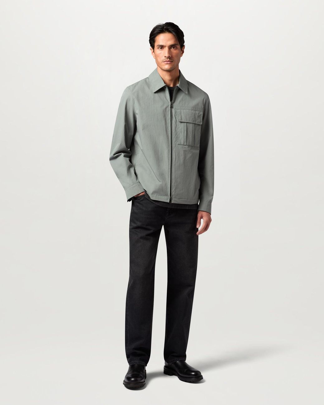 Belstaff Gray Men's Cargo Overshirt Compact Technical Cotton for men