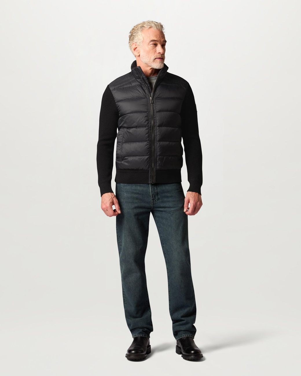 Belstaff Black Men's Compound Cardigan Down Merino Wool for men