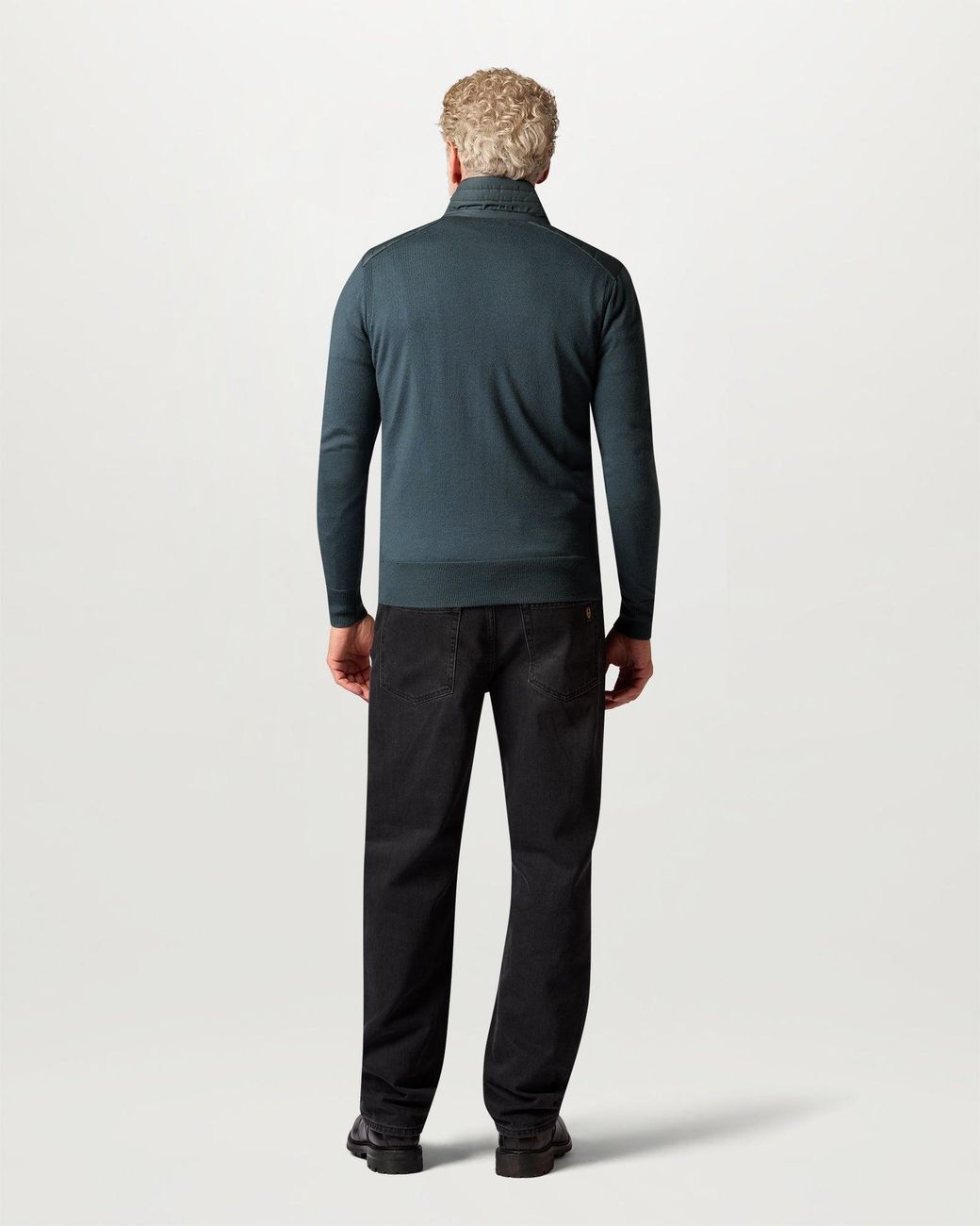 Belstaff Blue Men's Kelby Zip Cardigan Merino Wool for men