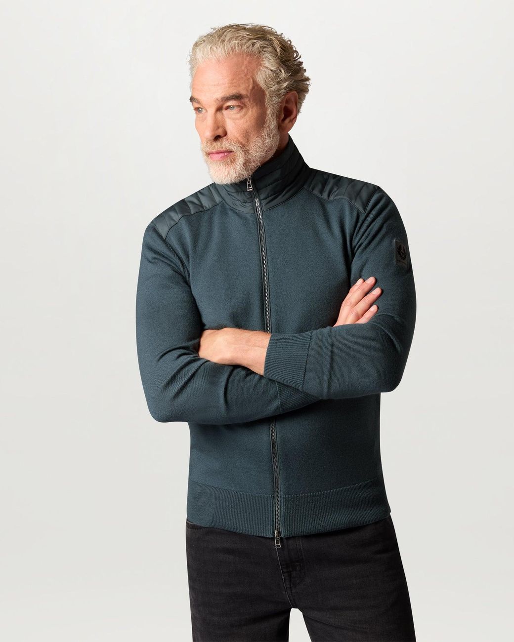 Belstaff Blue Men's Kelby Zip Cardigan Merino Wool for men