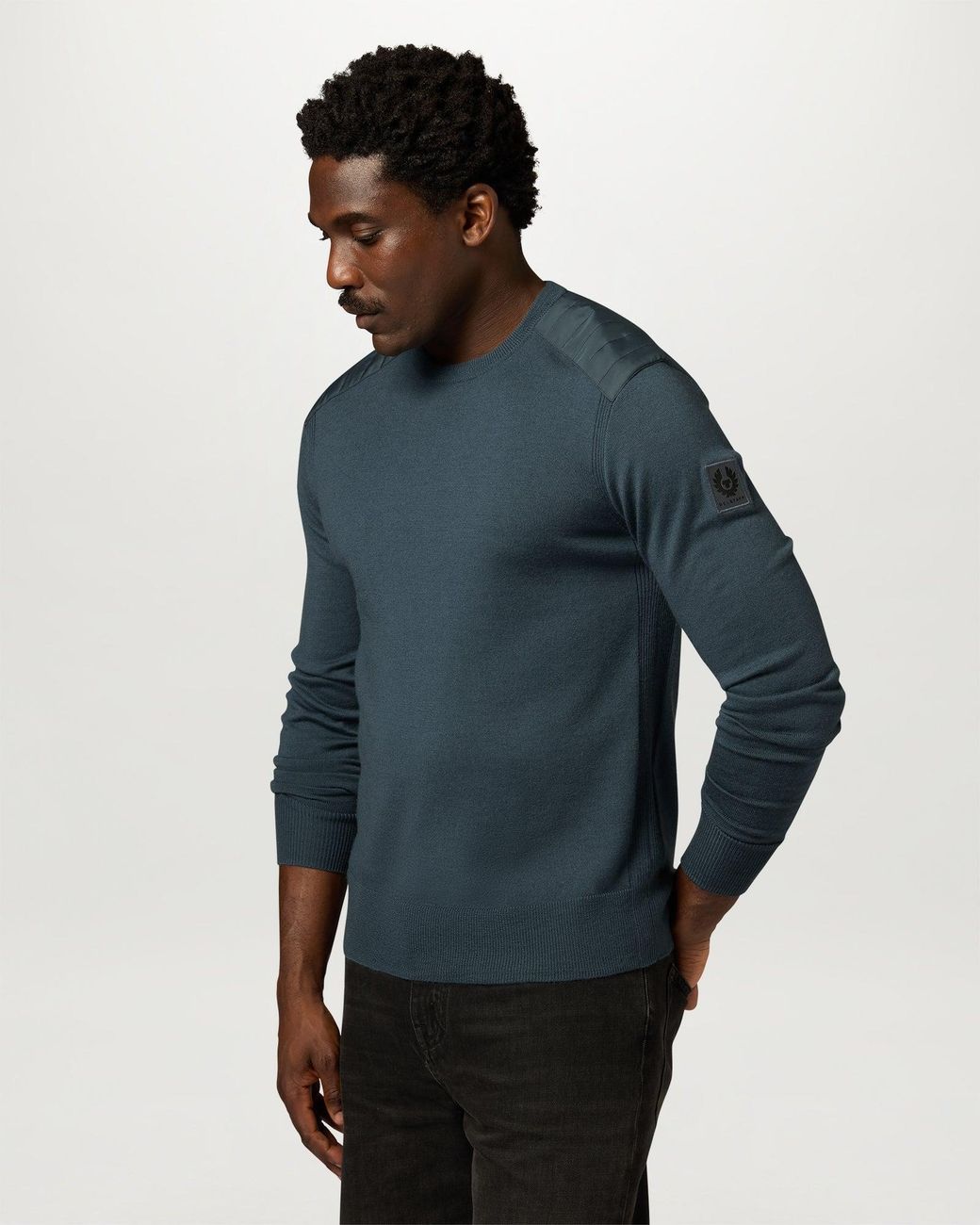 Belstaff Blue Men's Kerrigan Crewneck Jumper Merino Wool for men